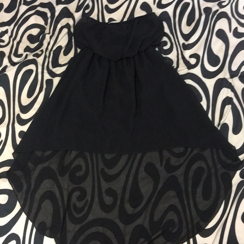 Body Central black strapless high low dress